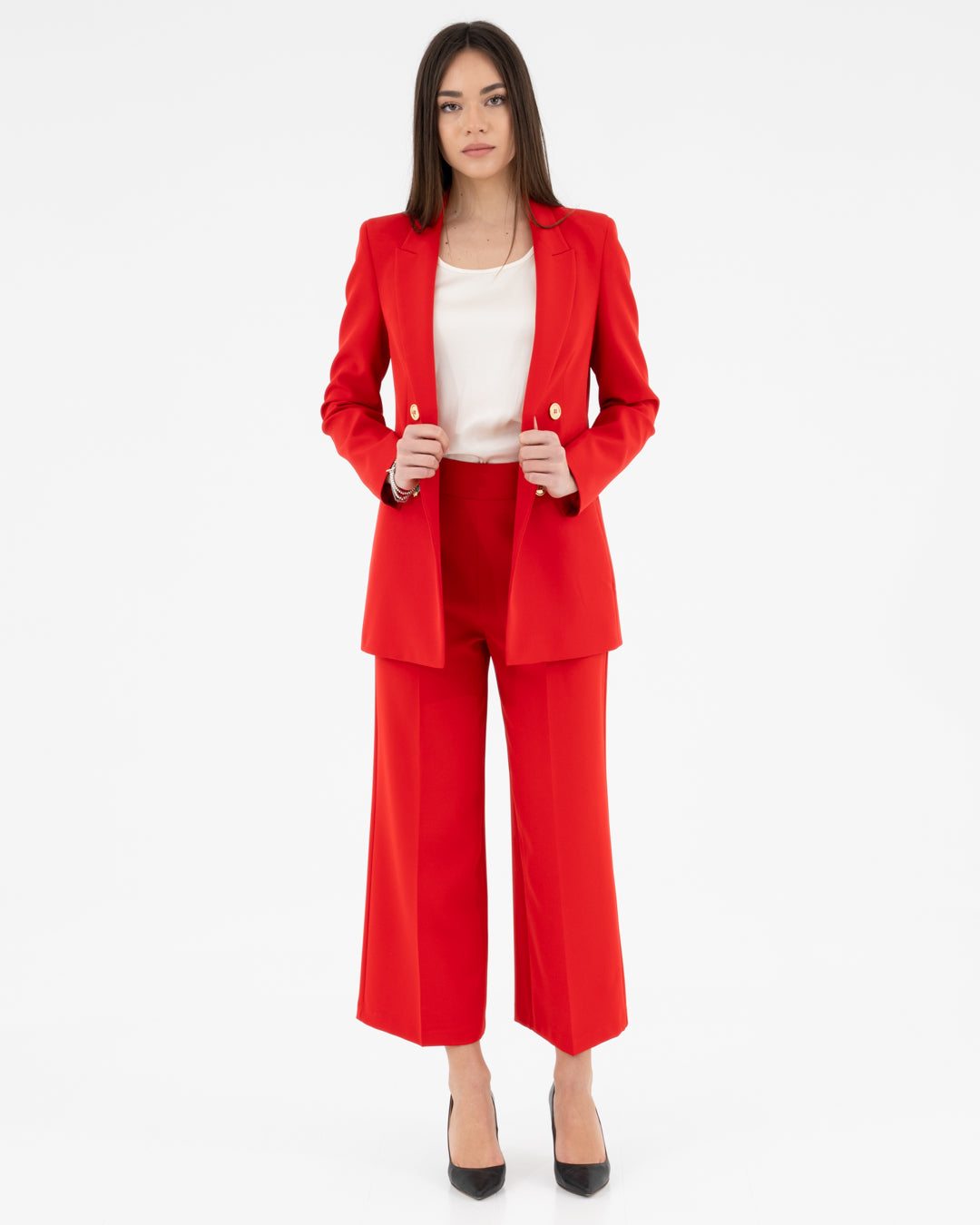 Wide leg trousers with technical zip