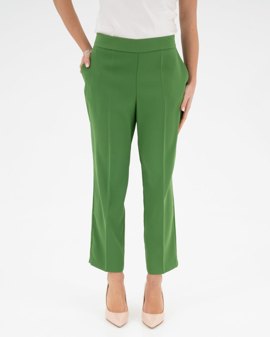 Enversatin zipped trousers