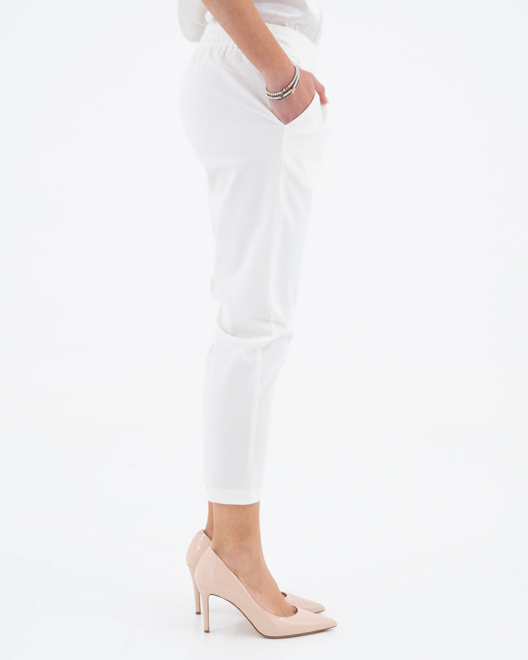 Punto milano trousers with elastic and pleats
