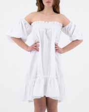 Dress with puffed sleeves