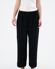 Trousers with elastic and cuff
