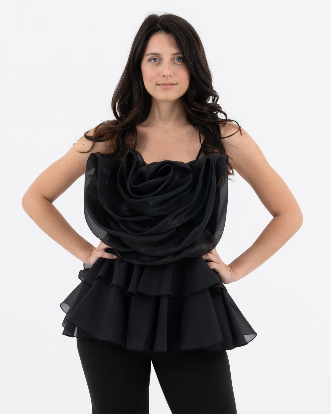 Chiffon top with flower