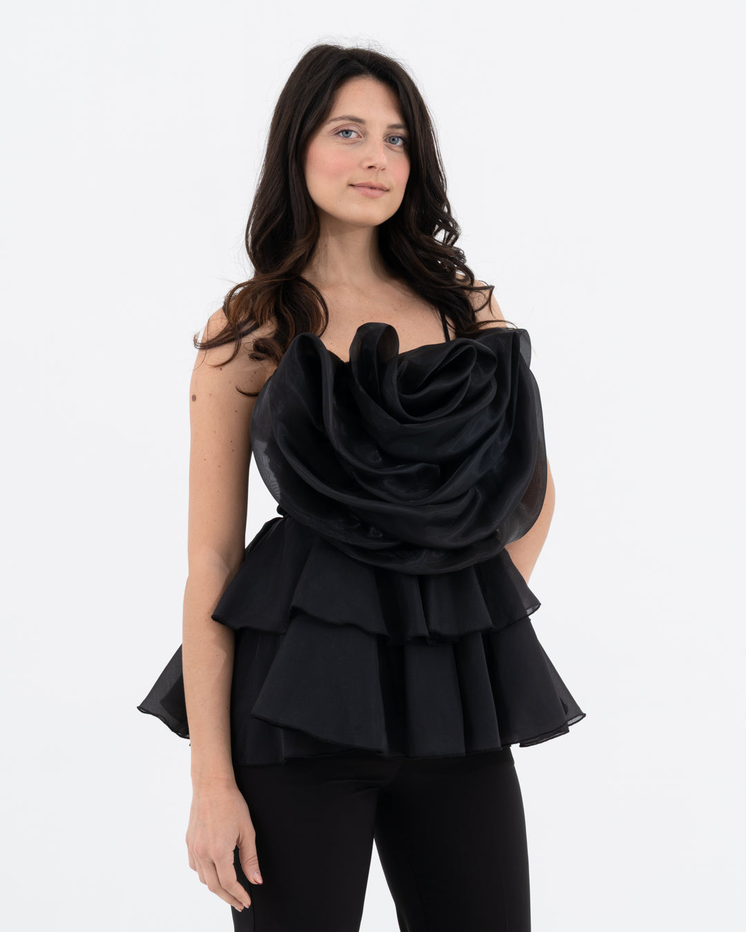 Chiffon top with flower