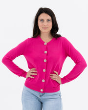 Cardigan with jewel button