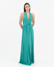 Elastic dress with pleats
