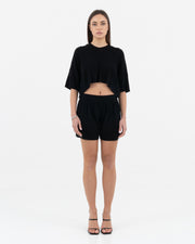 Viscose set with shorts and hoodie