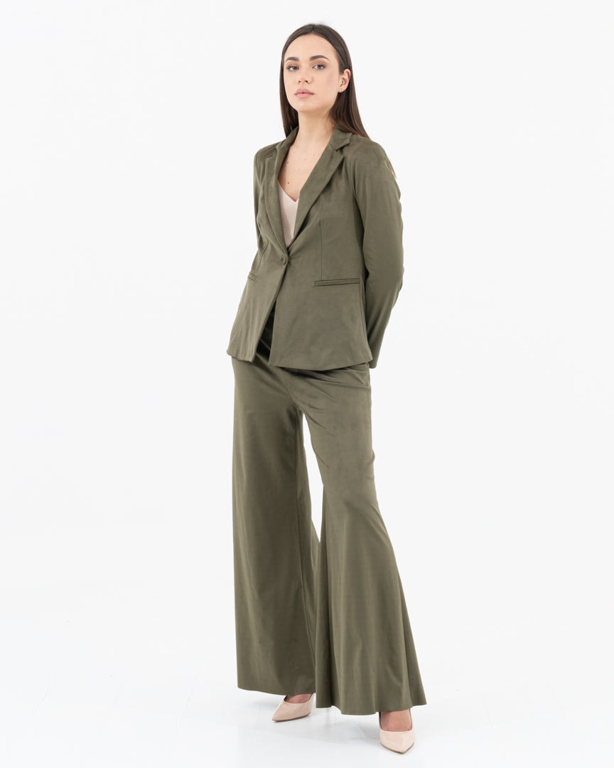 Wide alcantara trousers