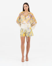 Chiffon shirt with floral pattern