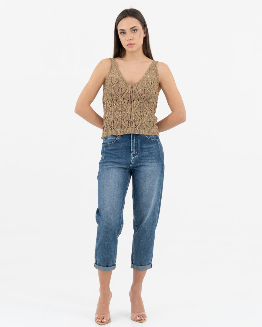 Perforated lurex top
