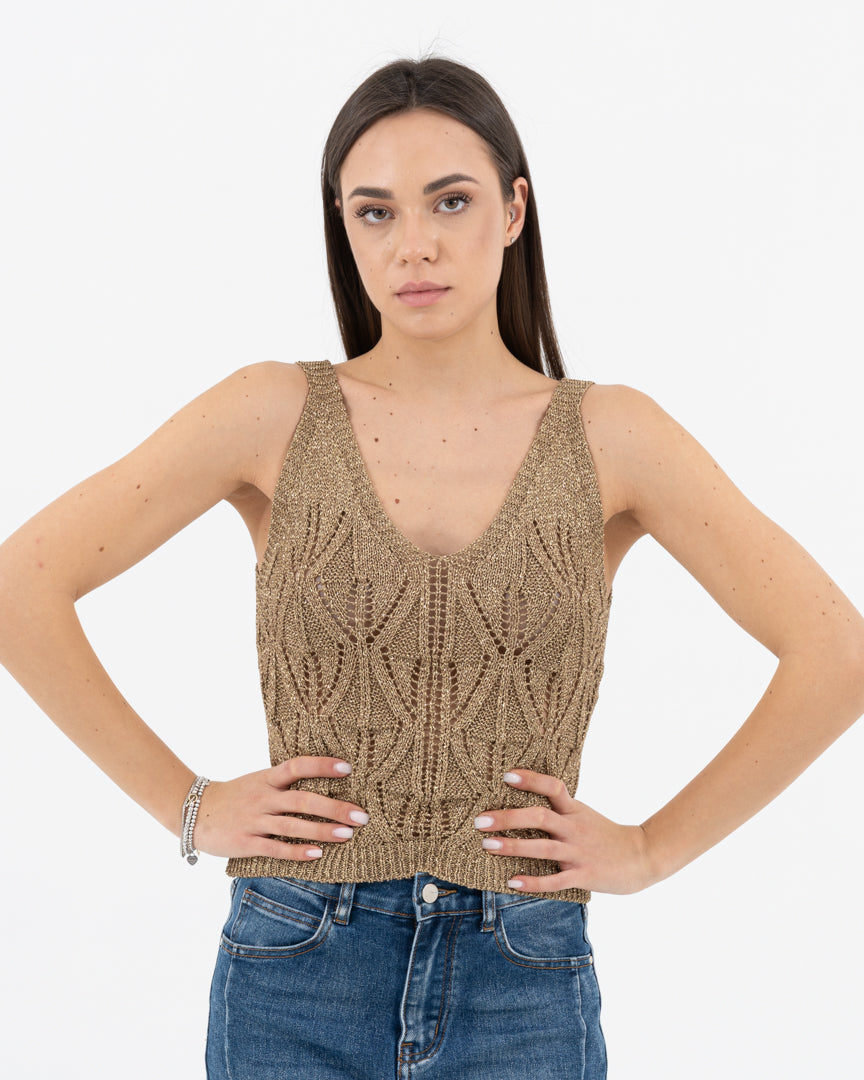 Perforated lurex top