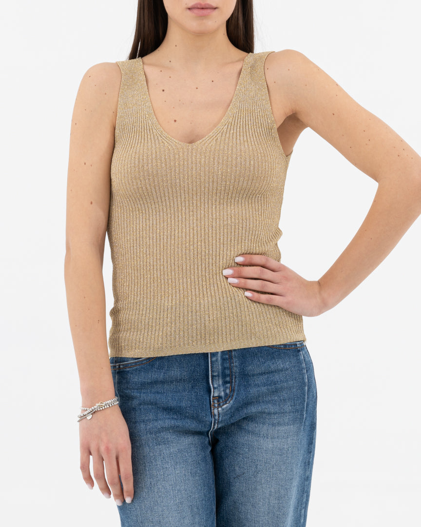 Ribbed lurex top