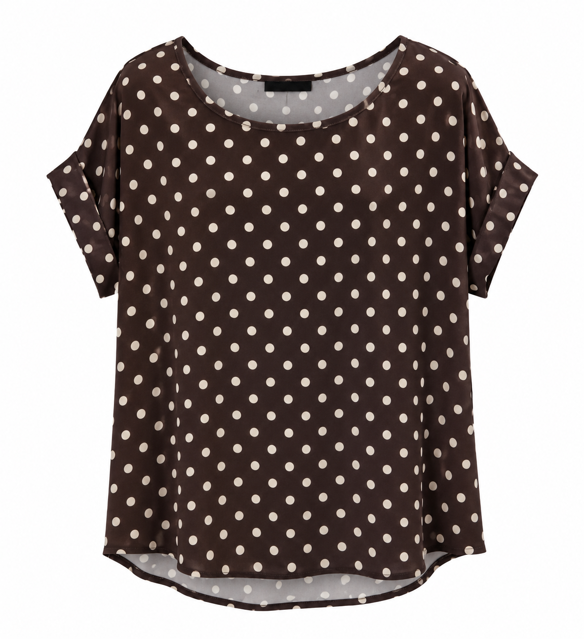 Maglia con risvolto fantasia pois