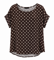 Maglia con risvolto fantasia pois