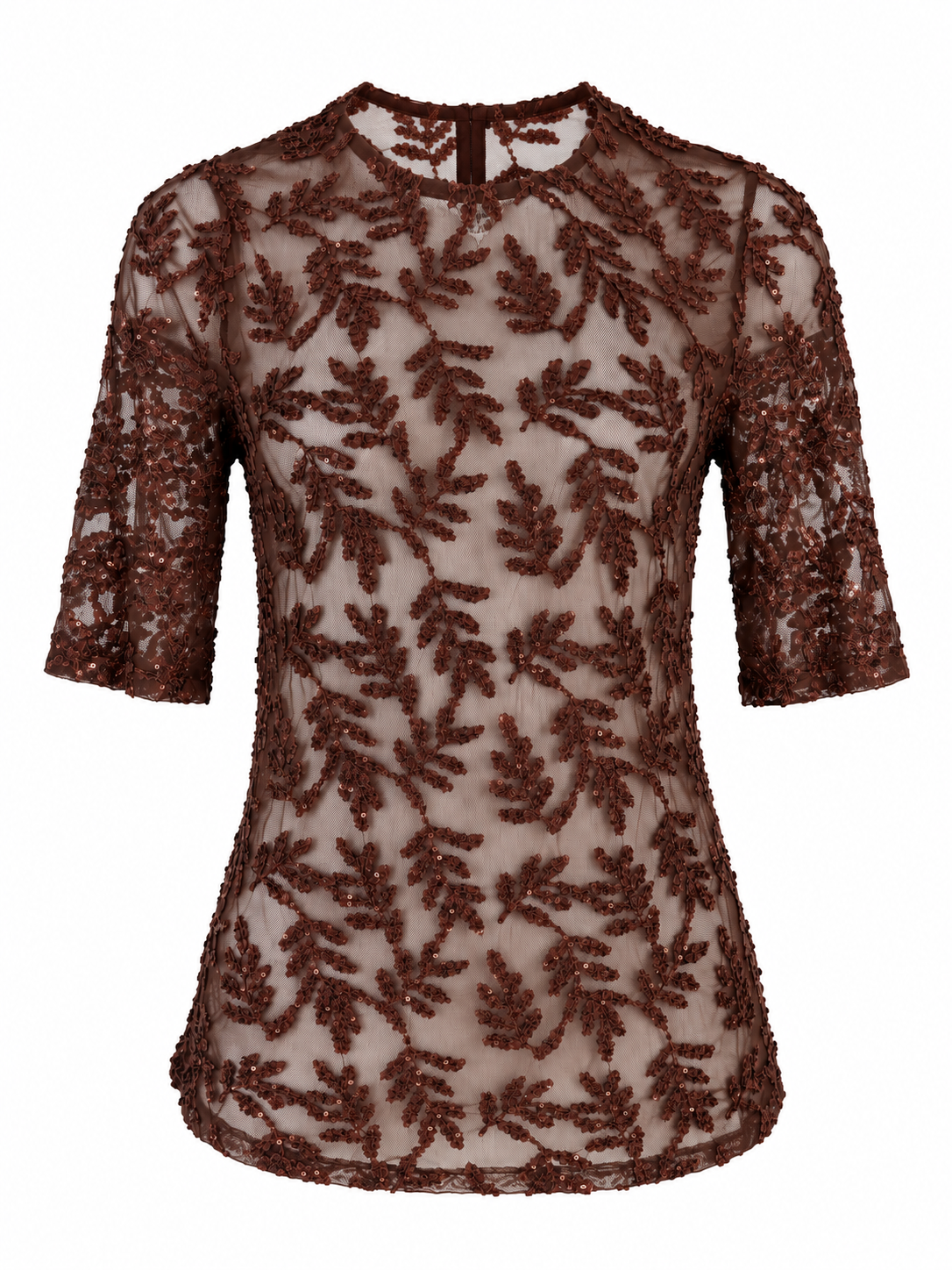 Maglia a mezza manica paillettes
