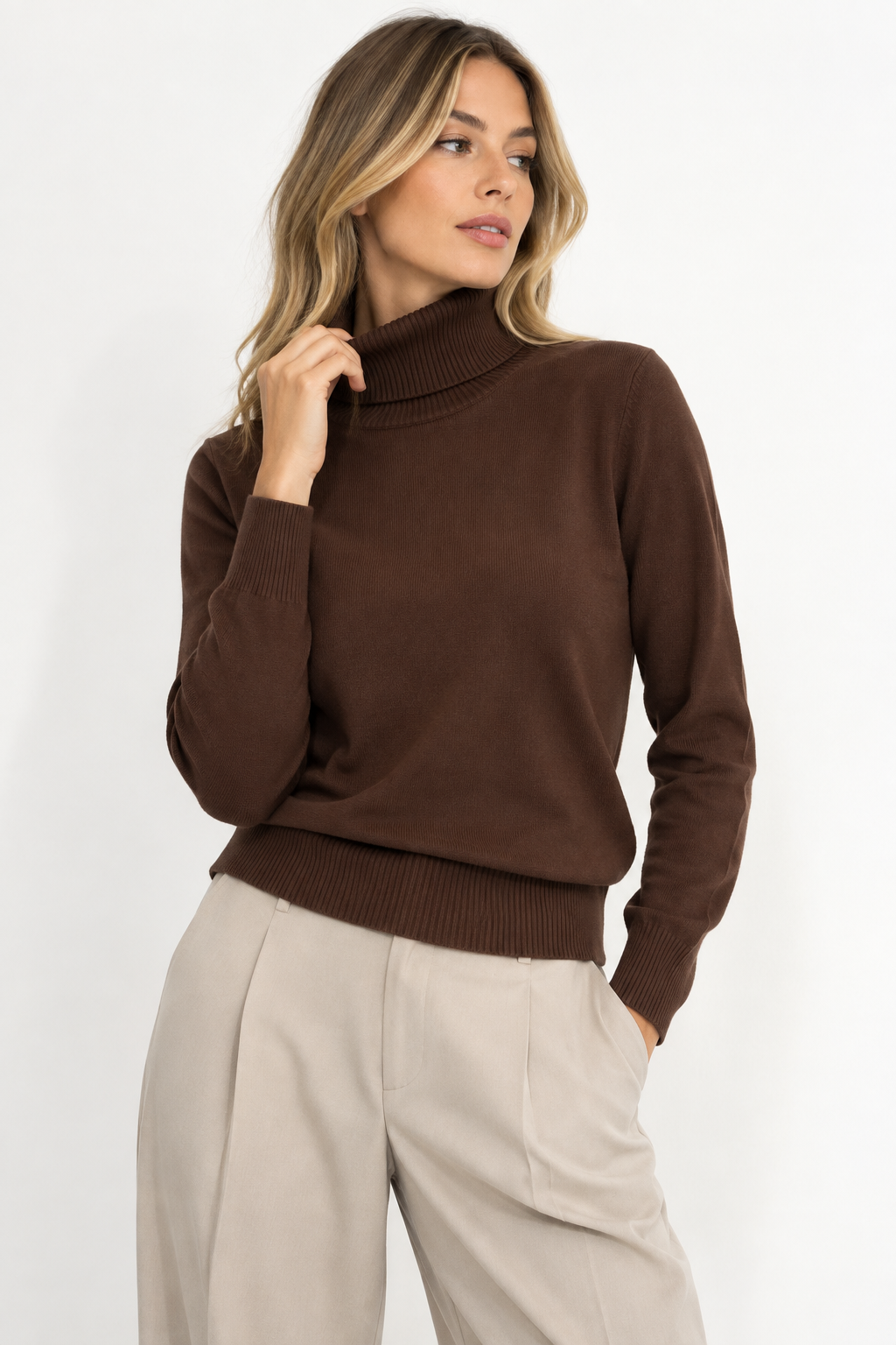Maglia basic collo alto