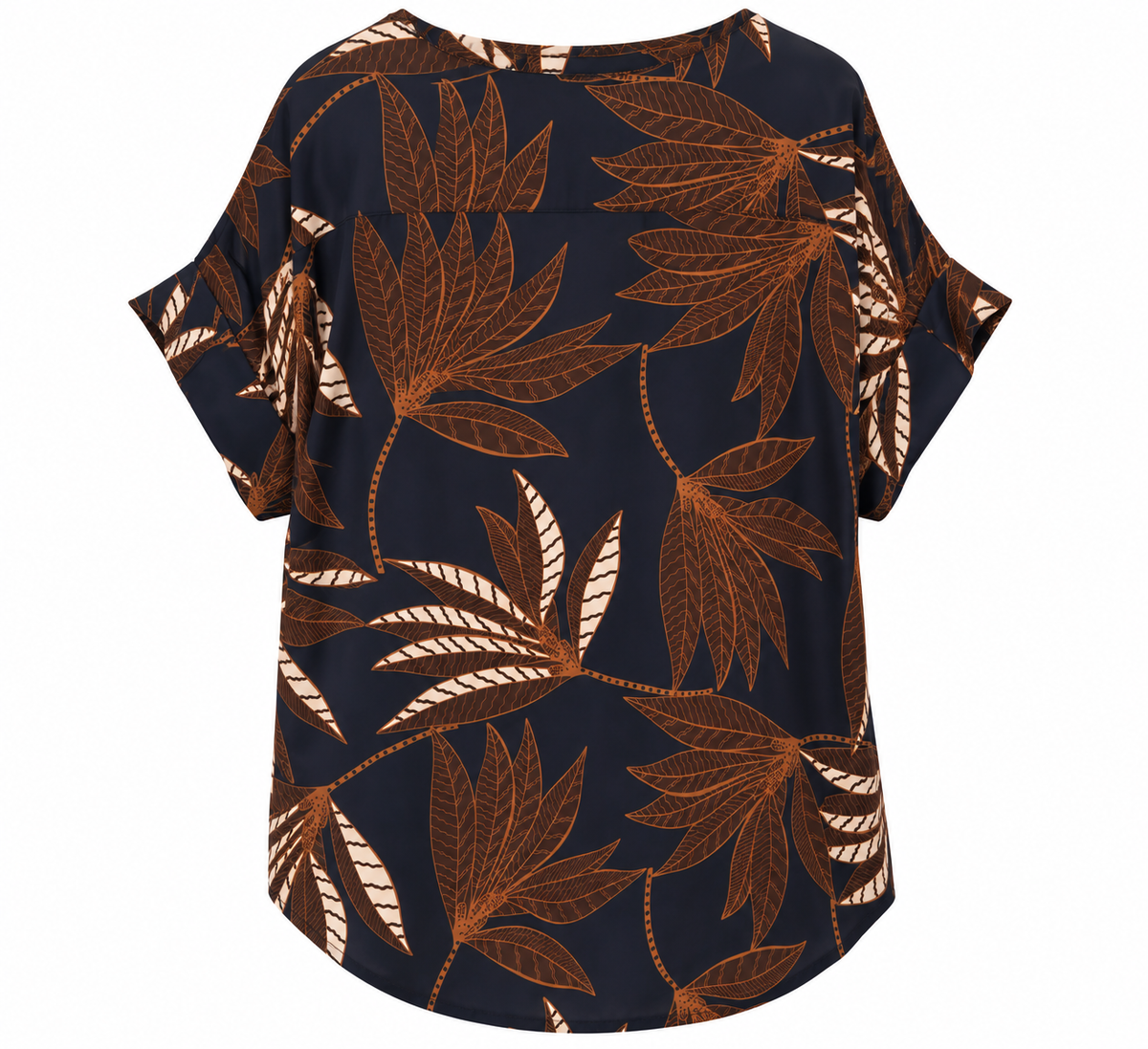 Maglia con risvolto fantasia blu/moro