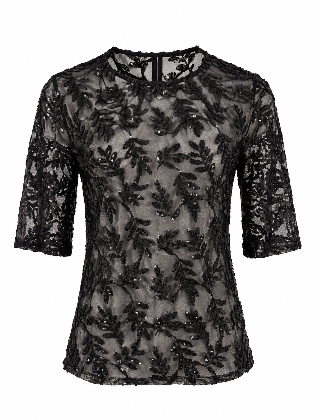 Maglia a mezza manica paillettes