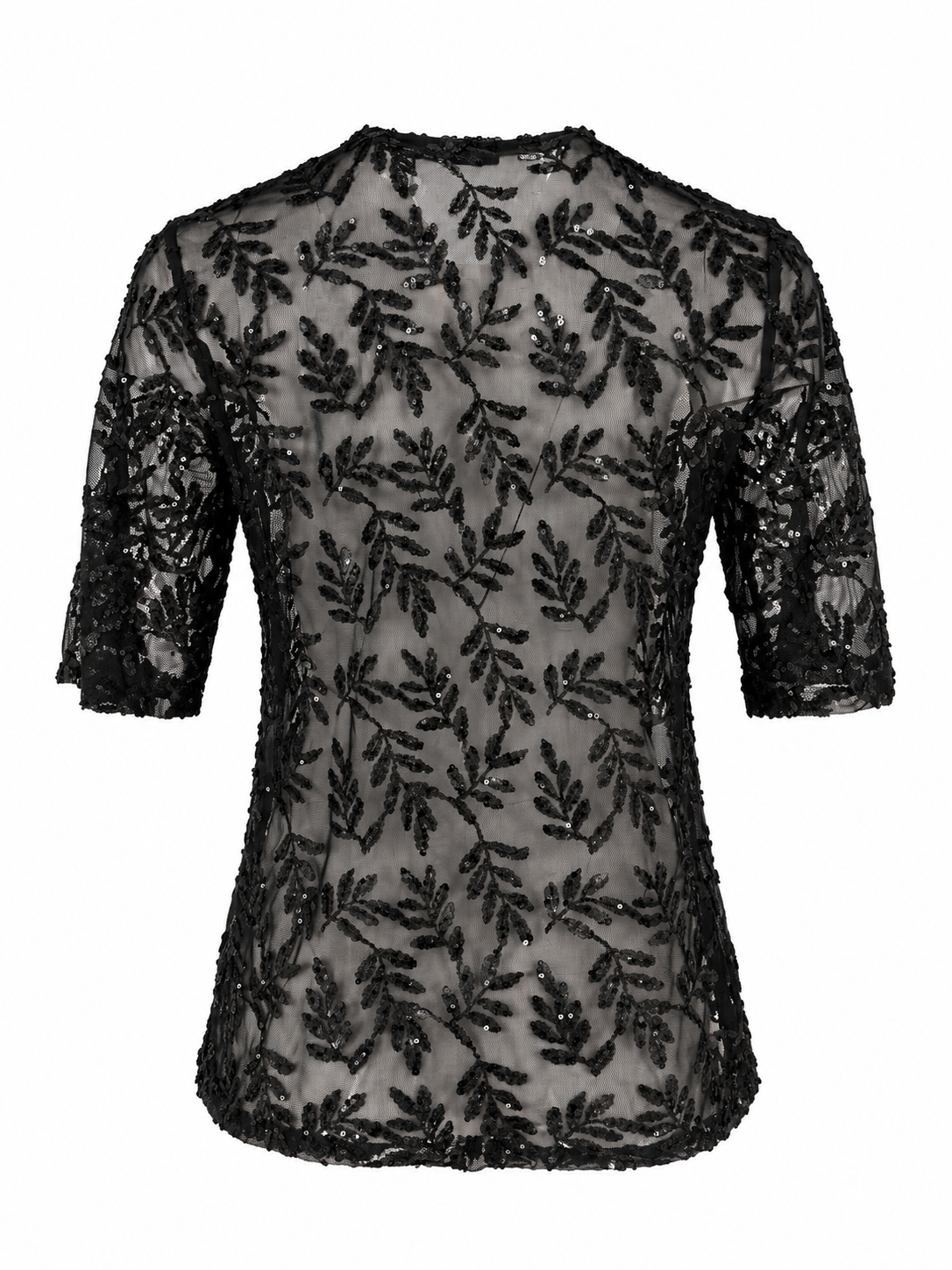 Maglia a mezza manica paillettes