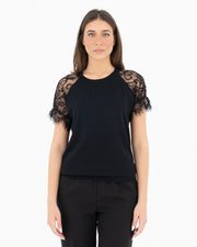 Maglia con maniche in pizzo
