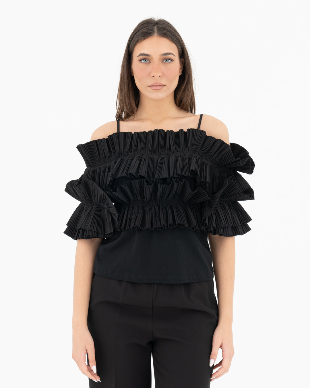 Top with ruffles