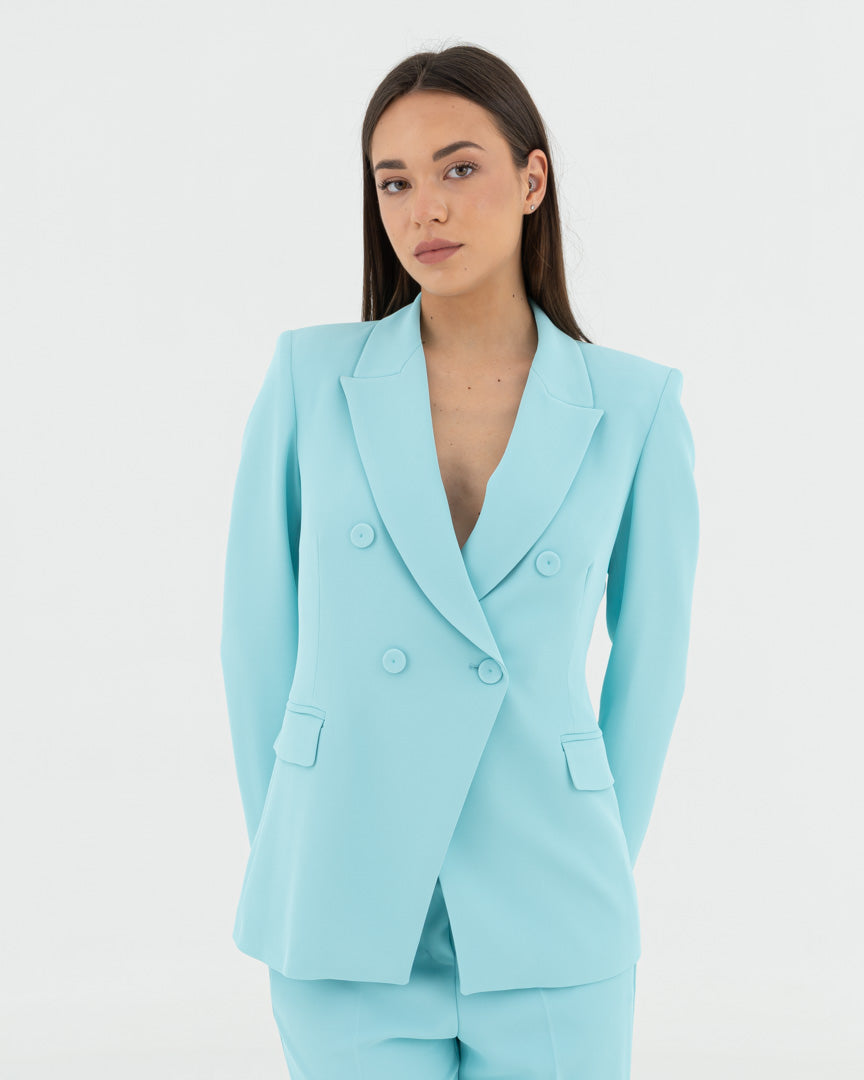Double breasted jacket with flap