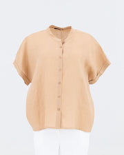 Half-sleeved linen shirt