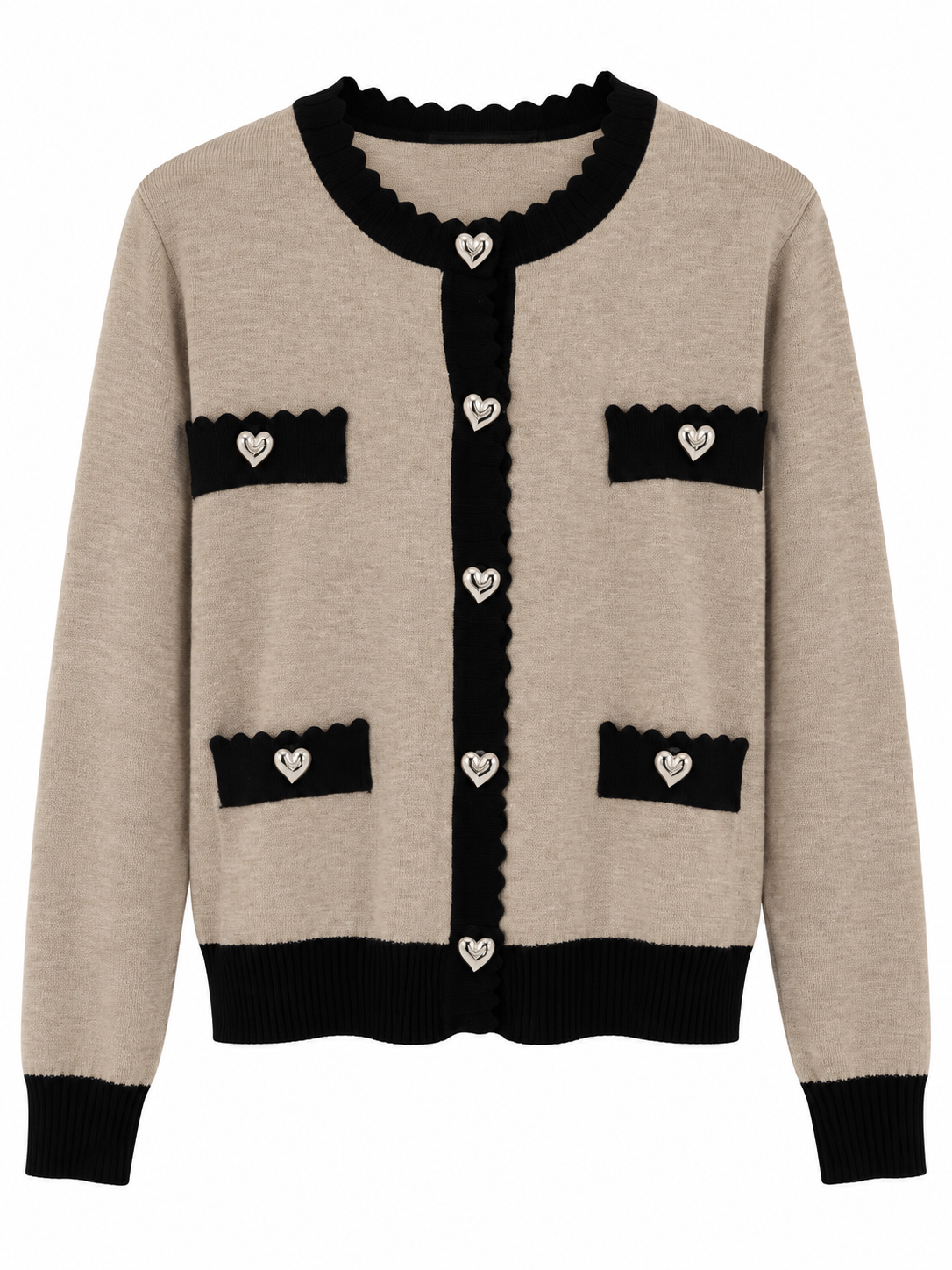 Cardigan bottoni a cuore