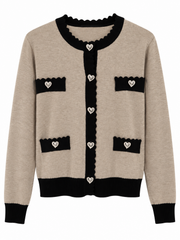 Cardigan bottoni a cuore