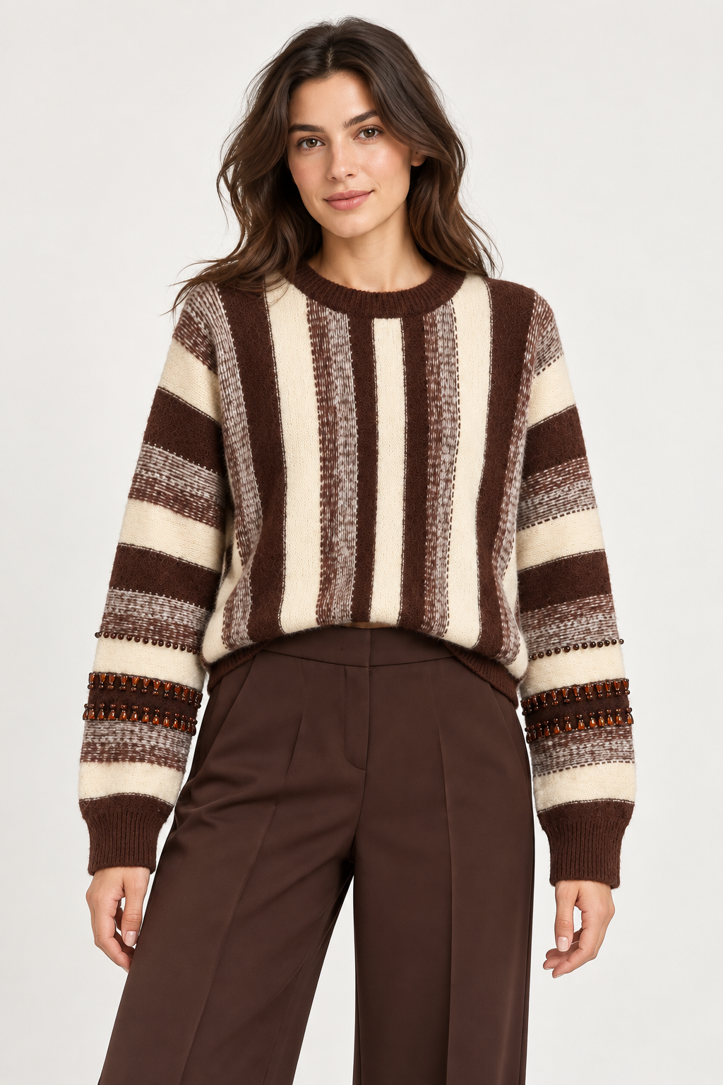 Maglia a righe con gioiello