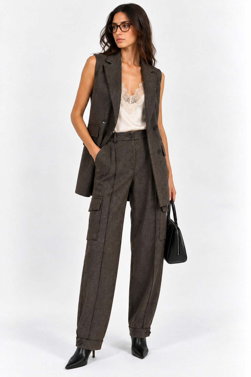 Pantalone cargo zig zag